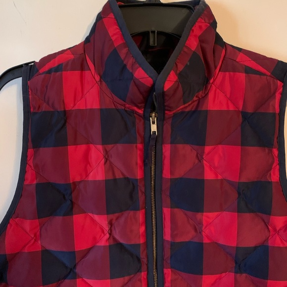 J.Crew Plaid Zip Up Vest Sz Medium - Picture 4 of 9